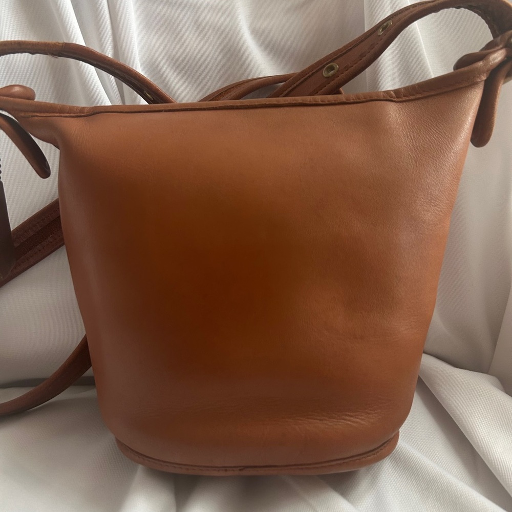 Coach Tan Leather Shoulder Bag with Adjustable Strap